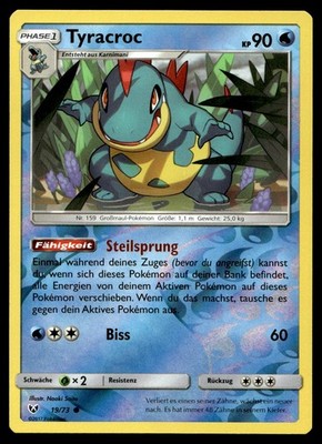 Tyracroc 19/73 Common Shining Legends Pokemon Reverse Holo NM Tyracroc