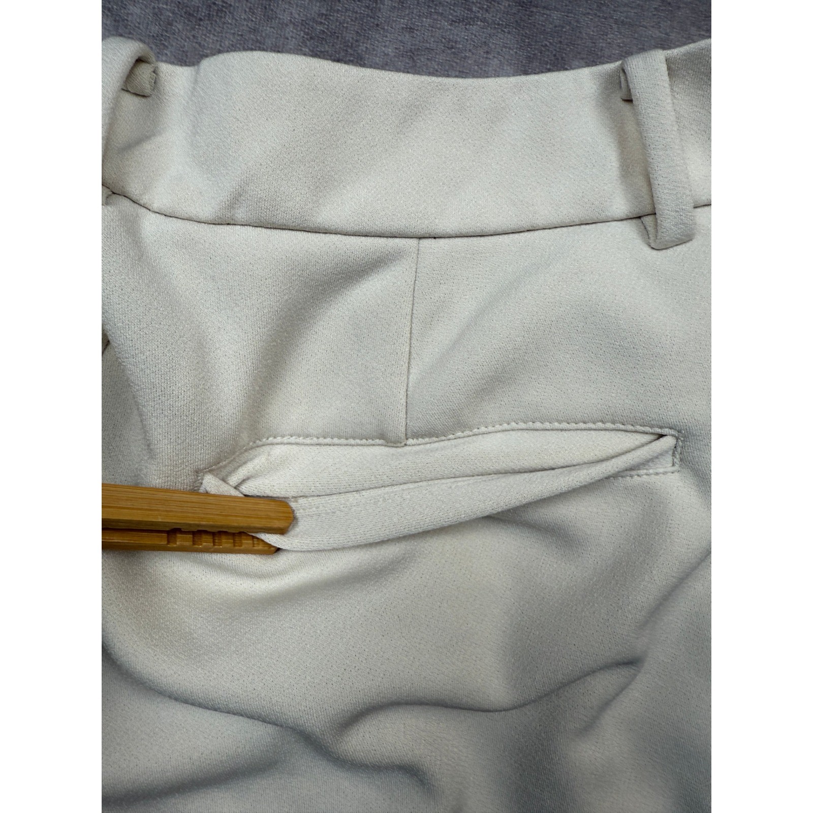 NWT CUTS Essential Pant Womens 8 Beige Bisque Pleated Wide Leg Trousers Stretch thumbnail 12