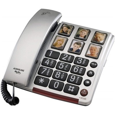 Audioline BIGTel 40 plus Großtastentelefon silber