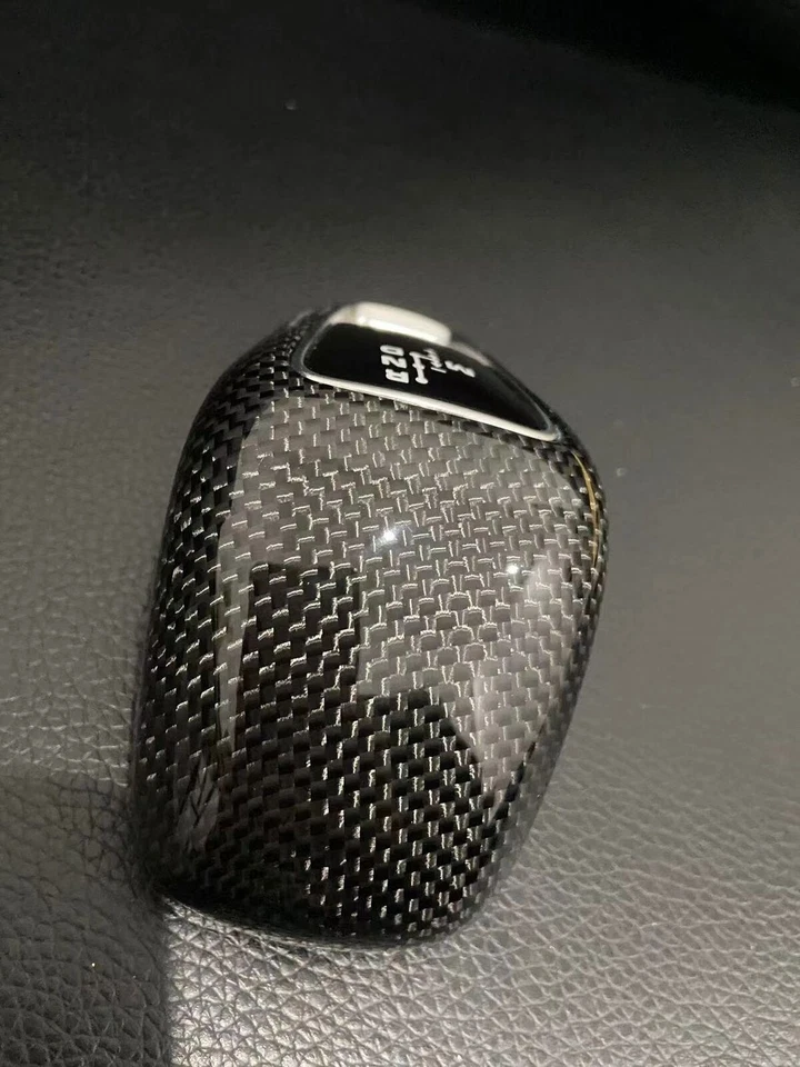 Perilla de cambio de marchas de fibra de carbono real apta para Porsche Panamera 2017-22 Foto 4 de 4