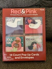 Lot Of 2  Red  Pink Brand 14 Count Valentine Cards And Envelopes