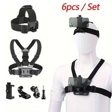 Action Camera Accessories Kit Head Chest Strap Mount for GoPro DJI