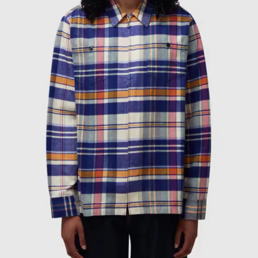 Noah Checked Flannel Zip-up Shirt M (Approx 100 Size) Official