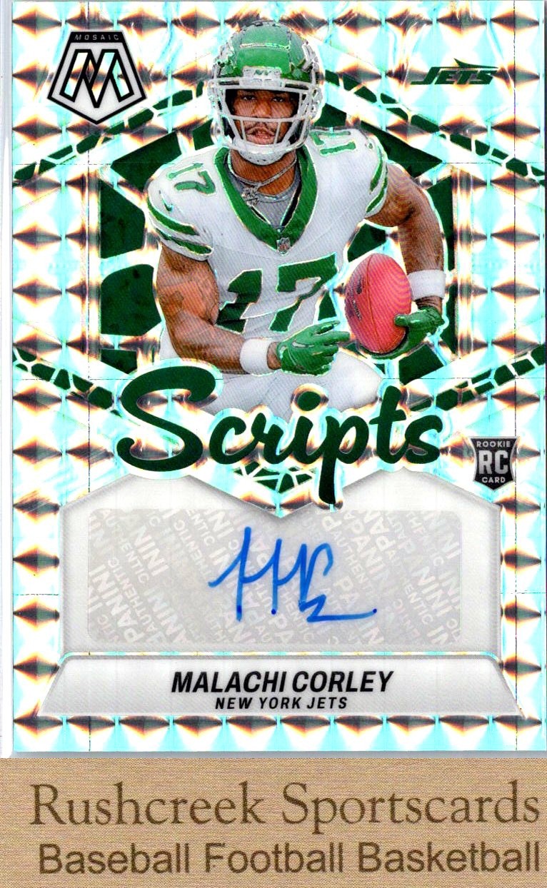 2024 Panini Mosaic #RS-MCY Malachi Corley Auto RC Rookie Scripts
