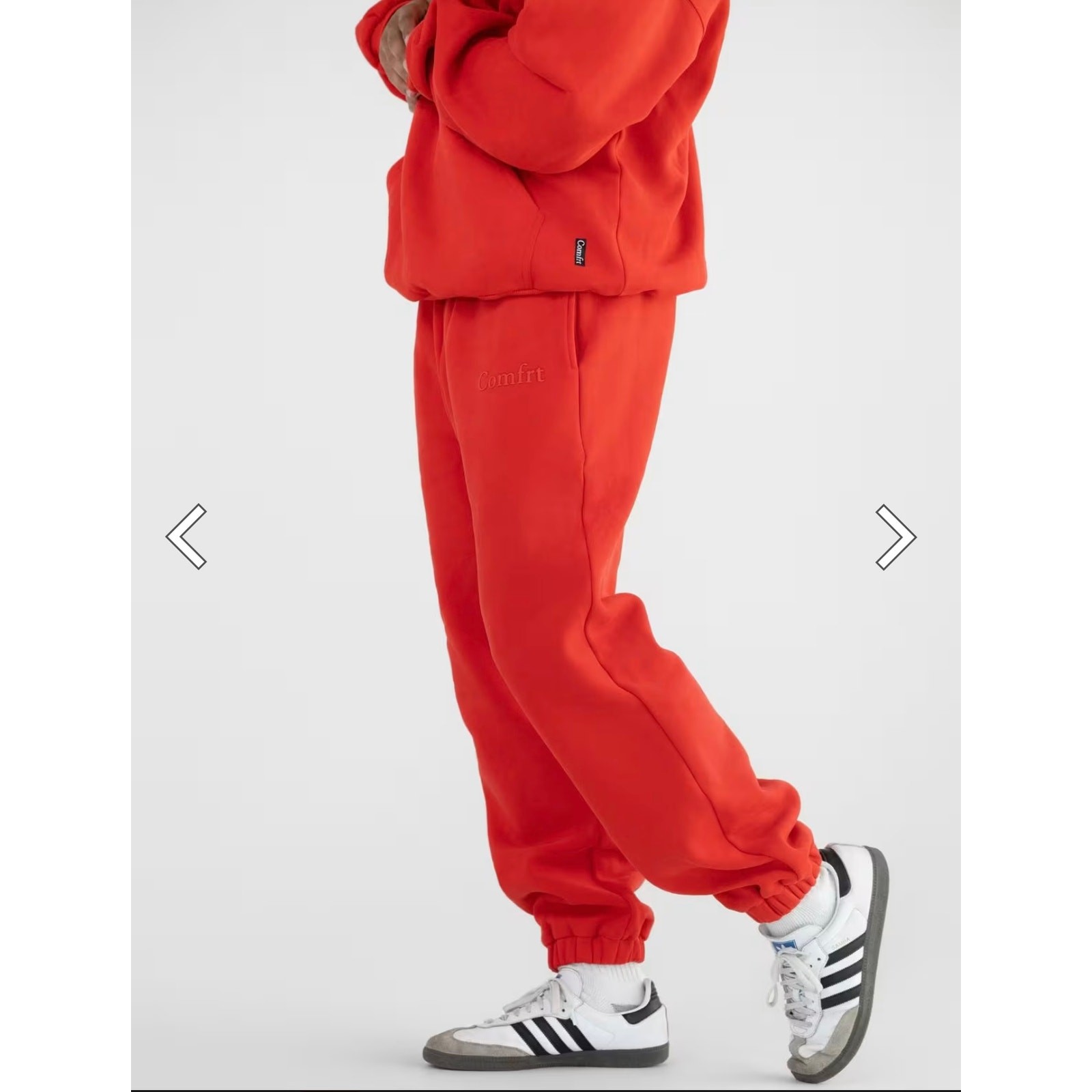 Comfrt Minimalist Hoodie & Jogger Set Crimson Red Womens S/M