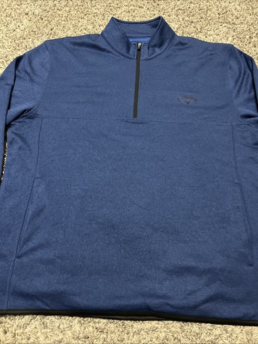 Callaway Golf 1/4 Zip Pullover Shirt Herren XL Taschen blau - Bild 3 von 10