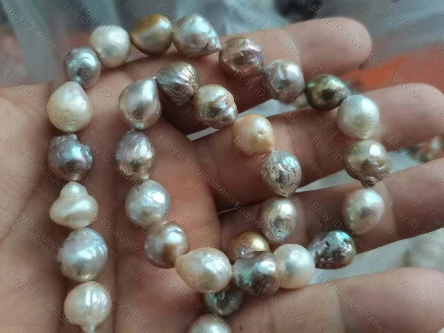 "Nuevo collar de perlas de agua dulce kasumi multicolor natural 18""L cierre 14k P" Foto 3 de 4