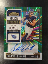 2023 Panini Contenders Colton Dowell Rookie Ticket AUTO Green Burst Titans RC SP