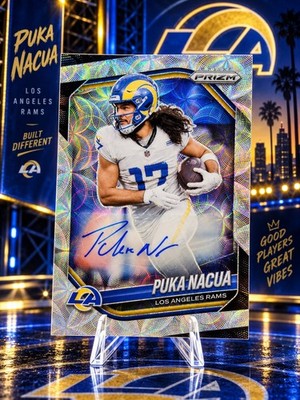 Puka Nacua 2025 Panini Prizm Auto /100 Prizms Circles #205 Rams Autograph