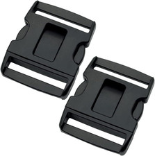 2.25" Tri-Release Buckle Set, Replacement for 2-1/4In Duty Belt, 2-Pack, Black