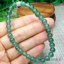 Certified Icy Green Burma 100 Natural A Jadeite jade Beads Bracelet    