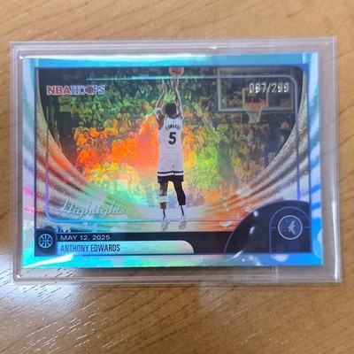 2026 Topps NBA Hoops Highlights Anthony Edwards Silver Holo Foil #270 /299