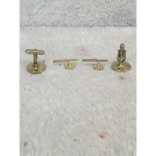 Vintage Gold Tone Mother of Pearl Cufflinks and Stud Set Formal Wear Accessory