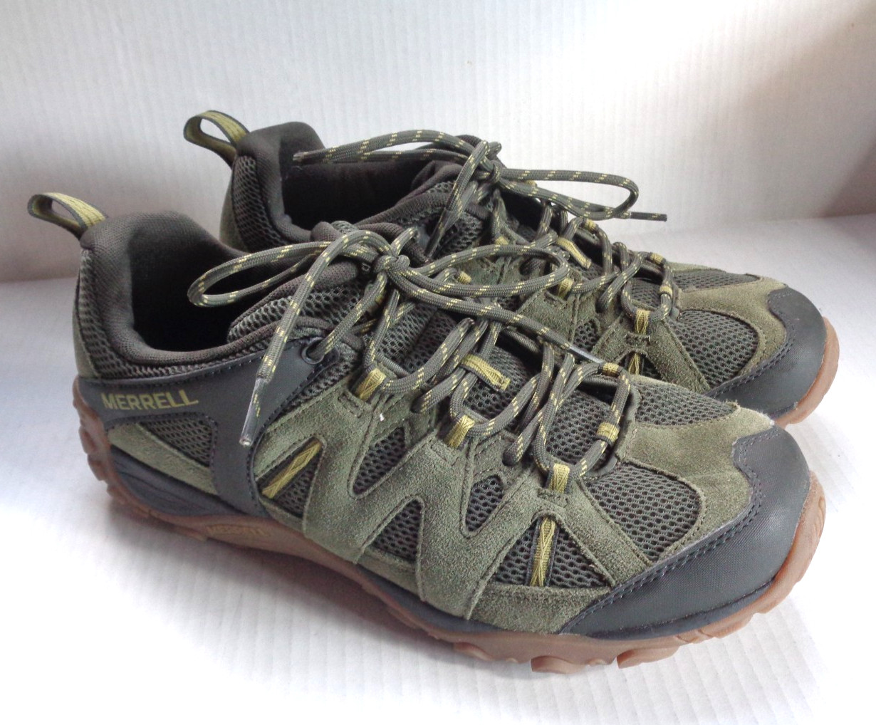 Купить MERRELL DEVERTA Olive Moss Suede HIKING SHOES Size 
