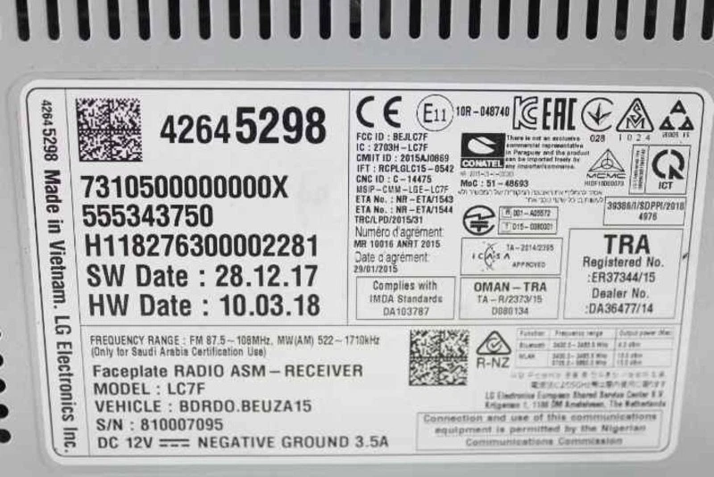 42645298 audio system für OPEL CORSA E 1.4 16V GASOLINA 90CV 2014-2019 283557 - Bild 2 von 4