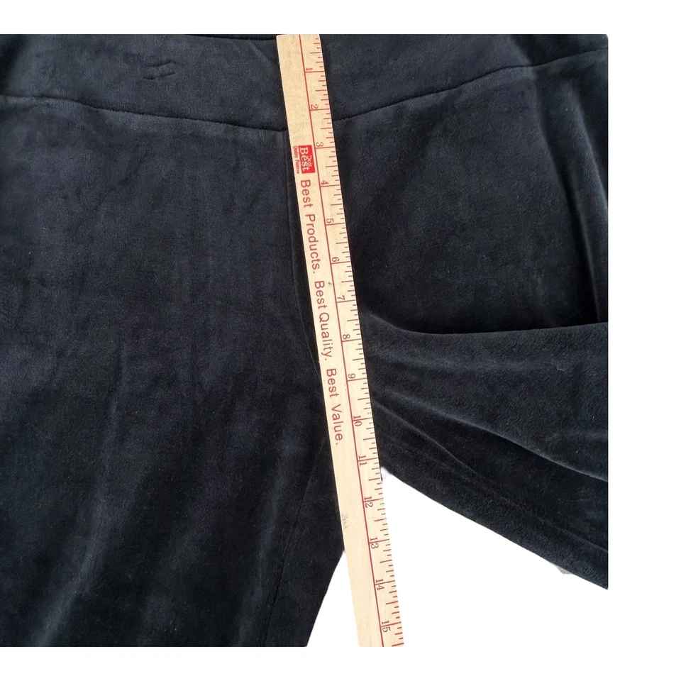 Soma Black Velour Lounge Pants Womens Large Straight Leg Elastic Waist Casual - Image 3 of 4