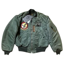 Buzz Rickson's MA-1 Flight Jacket XL Sage Green Patch Vintage Tags F/S