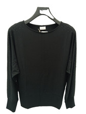 Barbara Lebek Viscose Boat Neck Jersey With Rhinestone And Elastic