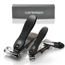 Nail Clippers, STEINDER Easy Grip Nail Clippers SET (Fingernail + Toenail