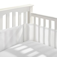 BreathableBaby Breathable Mesh Liner for Full Size Cribs Classic 3mm Mesh White
