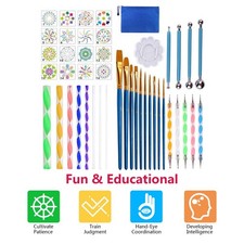 44 Piece Mandala Dotting Tools DIY Painting Stencils Ball Palette Pain CX4