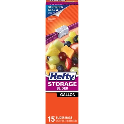 Hefty R8-1416 Extra Strong Storage Slider Bag with Max Lock Track Design 1 gal.