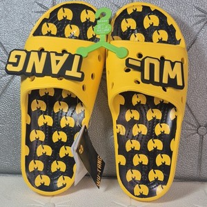 RARE CROCS X WU TANG CLAN YELLOW BLACK SLIDES M 8 W 10 LIMITED EDITION NO JIBITZ Wu Tang Slides | eBay main image 3