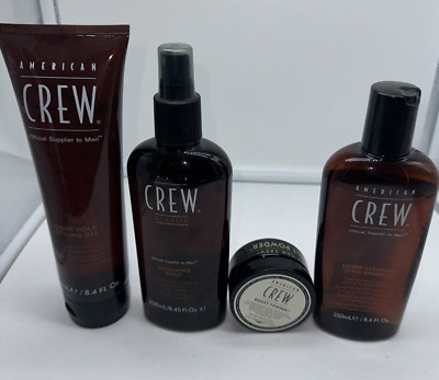 *American Crew Power Cleanser Shampoo 8.4 oz & Grooming Spray & Boost Powder&Gel