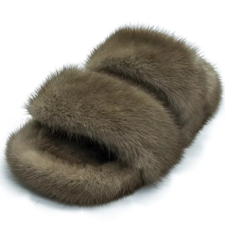 Mink slippers cheap