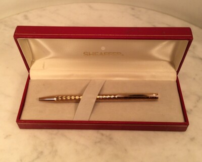 SHEAFFER White Dot Gold Electroplated Ballpoint Pen USA Original Box | eBay