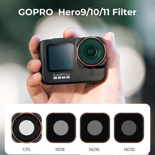 K&F Concept 4-Pack Lens Filter Kit ND8 ND16 ND32 CPL for GoPro Hero 9/10/11/12 - Picture 2 of 8