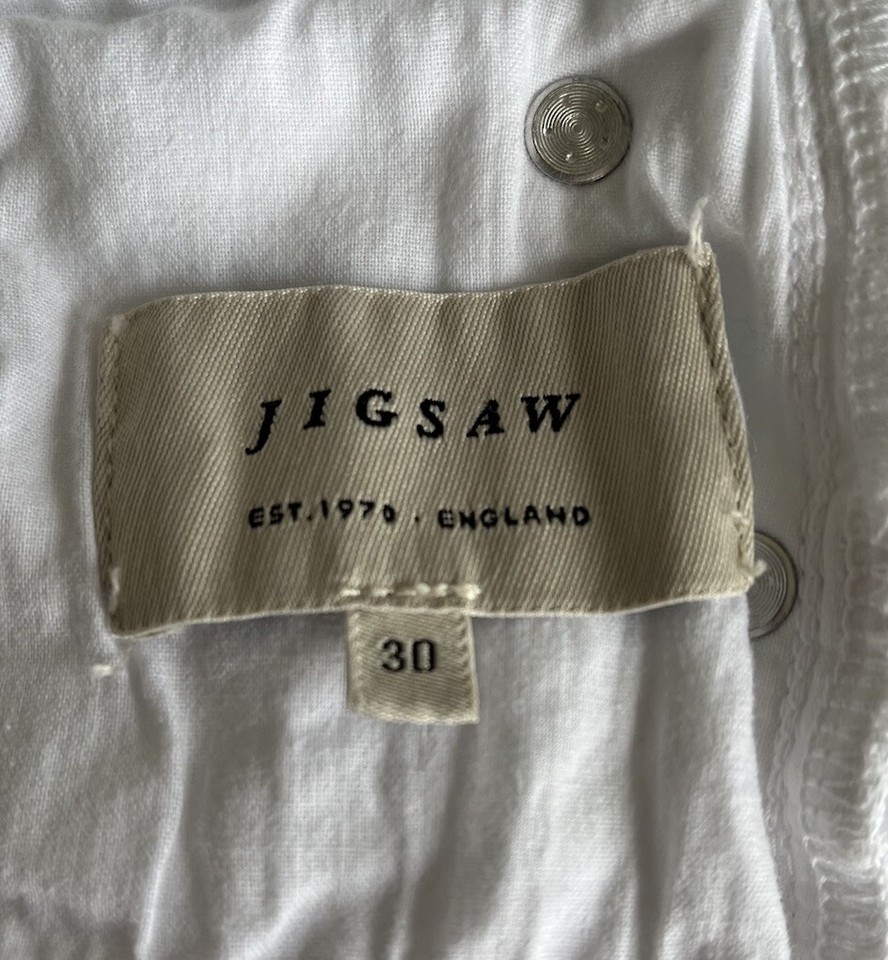 white Jigsaw jeans size 30waist 29”inner Leg eBay