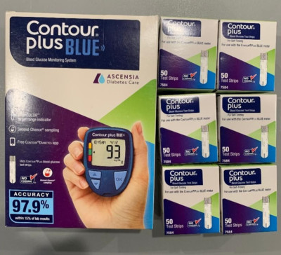 Contour Plus Blood Glucose 300 Test Strips PLUS METER  Exp 04/30/2027