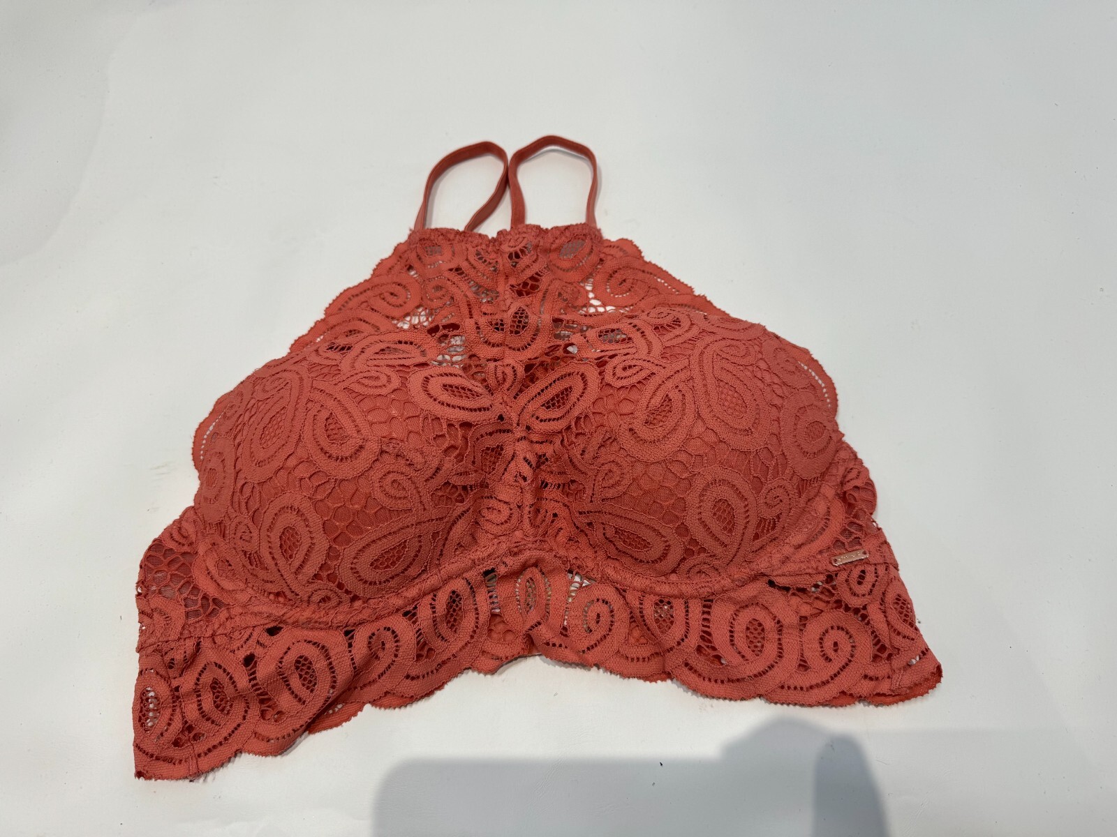 Victoria's Secret PINK Padded Wired Lace Push-Up Bralette High Neck Size S in Pink