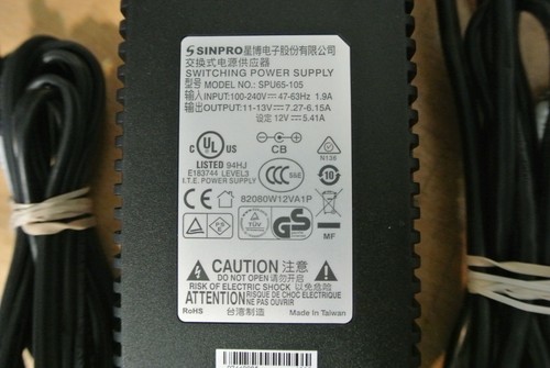 GENUINE SINPRO SPU65-105 POWER SUPPLY ADAPTER CHARGER 12V 5.14A 5A DC BARREL TIP - 第 2/3 張圖片