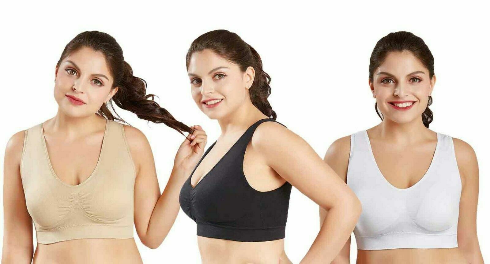 COMODO SUJETADOR DEPORTIVO 3 PIEZAS 3 COLORES ROPA INTERIOR DEPORTIVA MUJER