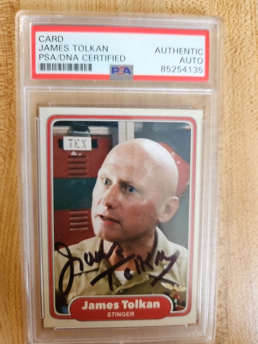 James Tolkan Custom Signed Card - Played Stinger In Top Gun - PSA