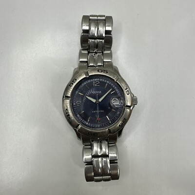 GUESS Waterpro Blue Dial Men's Watch Stainless Band, New Battery Date  Window - Main Image