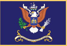 Rectangle Flags - 108th Infantry Regiment - BY VALOR NOT BY WORDS Flag w Fringe