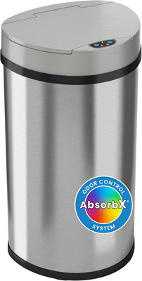 13 Gallon Kitchen Trash Can with Odor Control System, Stainless Steel Extra-Wide