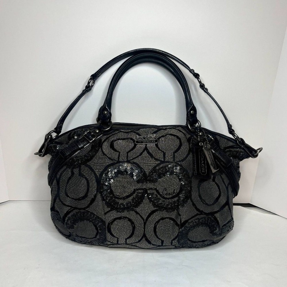 Coach Madison Sequin OP Art Sophia Monogram Crossbody Shoulder Bag Purse