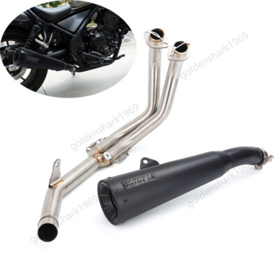 For Honda Rebel 500 CMX500 2020-2024 Exhaust System Header Pipe Black Muffler