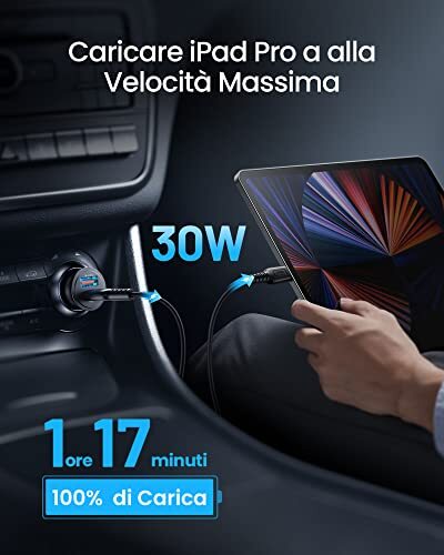 INIU Carica Batteria per Auto, 60W Total Presa Accendisigari USB C