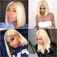 Synthetic Lace Front Wigs Short Bob Straight Natural Color Full Hair Wigs