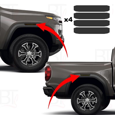 For 2023-2025 Gmc Canyon Dark Smoke Tint Side Marker PreCut Decals x4