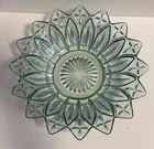 VTG Sea Green Federal Glass petal Bowl-  10'' wide