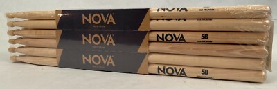 12-Pair BRICK VIC FIRTH  Nova 5B Wood Tip DRUM STICKS N5B Hickory Bulk