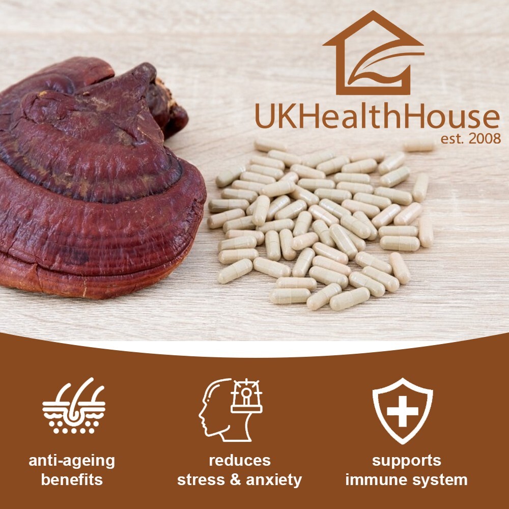 Wild Reishi Mushroom Dual Extract Capsules 1000mg Vegan eBay