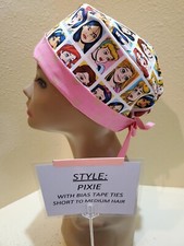Princesses blocks Pixie Skull Women's Surgical Scrub Hat/Cap Handmade