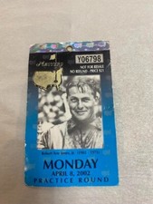 2002 Masters Monday Practice Round Ticket - Tiger Woods 3rd Masters Win